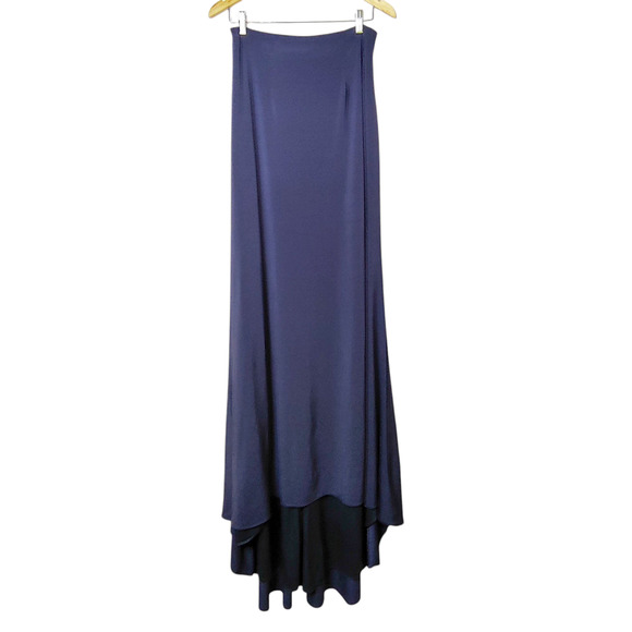 Alyce Paris Formal High Low Stretch Jersey High Low Maxi Skirt Size 12 Gray - Picture 1 of 11